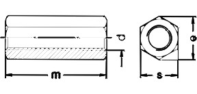 Brass Screws STAINLESS STEEL DIN 6334 COUPLING NUTS