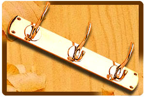 Hat & Coat Hook Plate 3 Bar